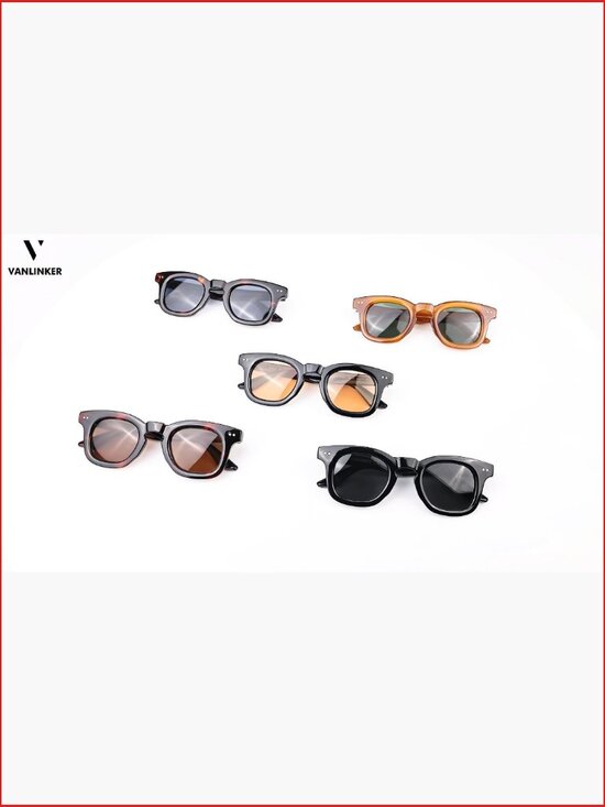 Retro Small Chunky Square Polarized Sunglasses for Men Women VL9881 main image 5